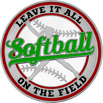 Green "Softball" with Maroon Outer Circular Borders